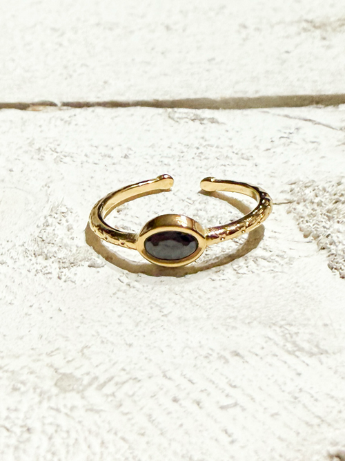 Anillo circonita fino negro