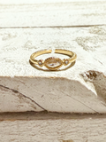 Anillo fino triple circonita