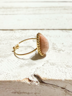 Anillo gota piedra sol facetada