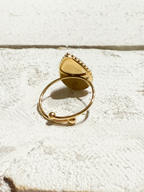Anillo gota piedra amazonita facetada