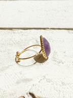 Anillo gota piedra amatista facetada