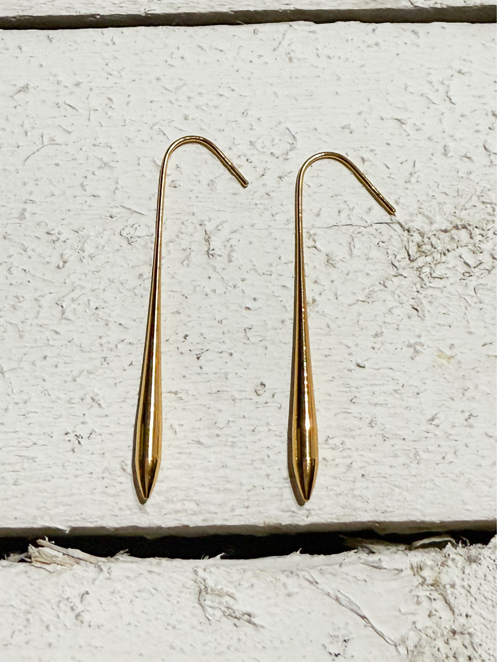 Pendientes gota acero dorado