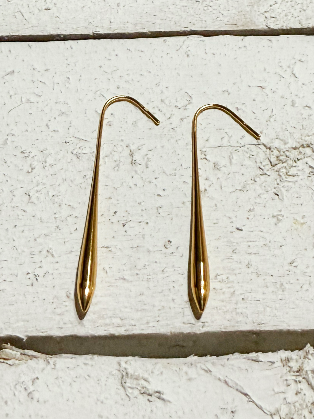 Pendientes gota acero dorado