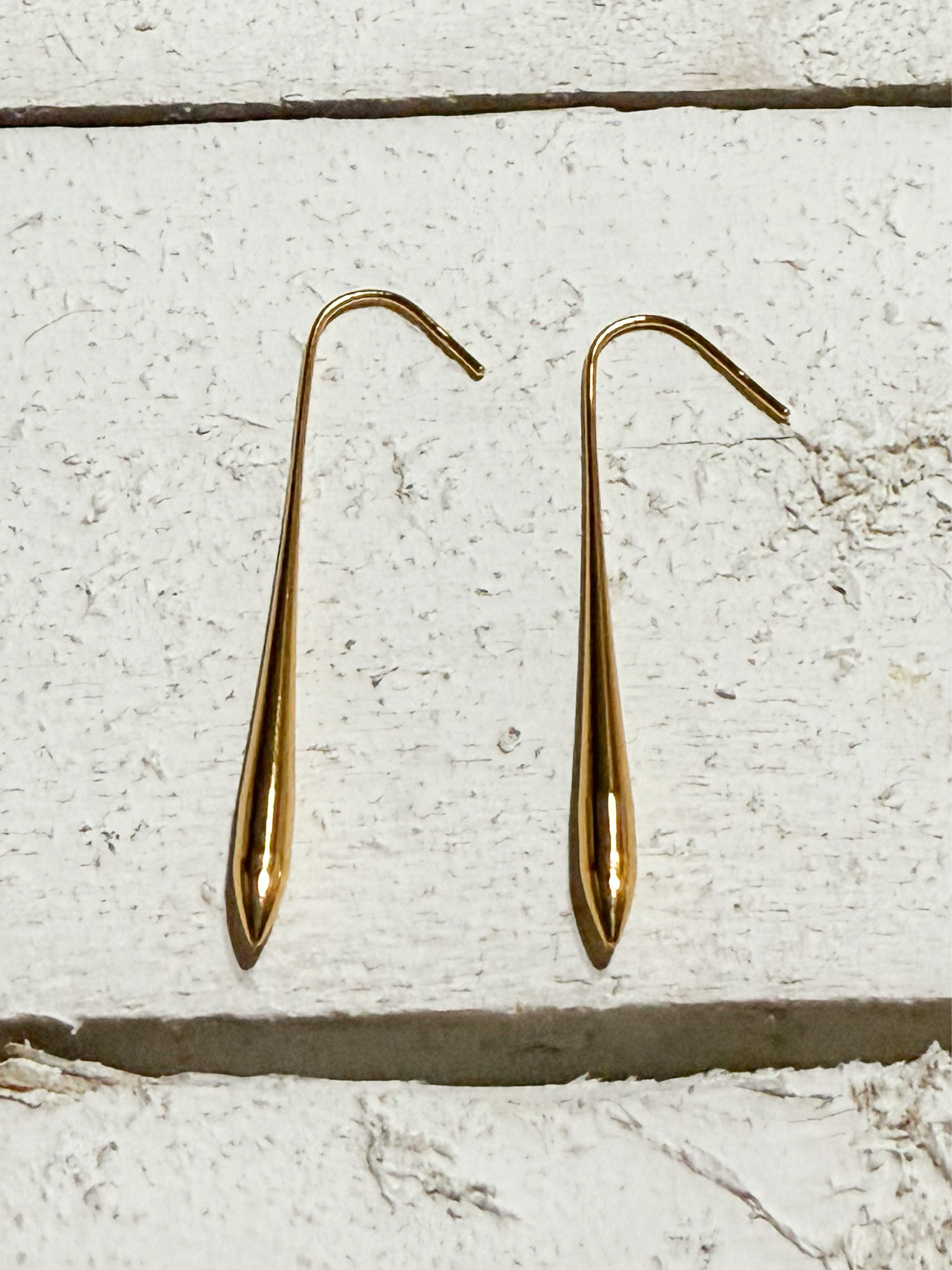 Pendientes gota acero dorado