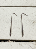 Pendientes gota acero plateada