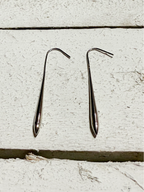 Pendientes gota acero plateada