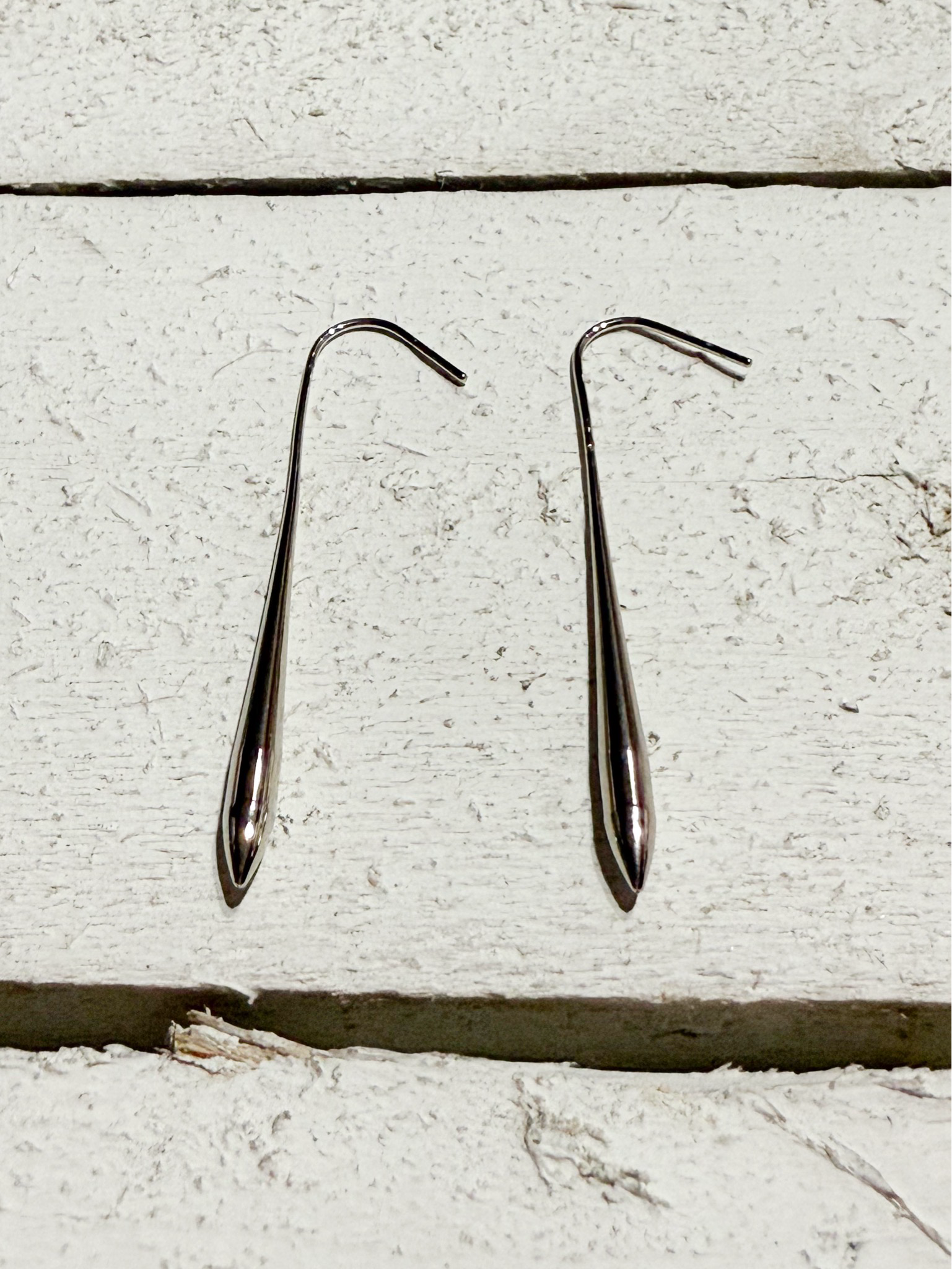 Pendientes gota acero plateada
