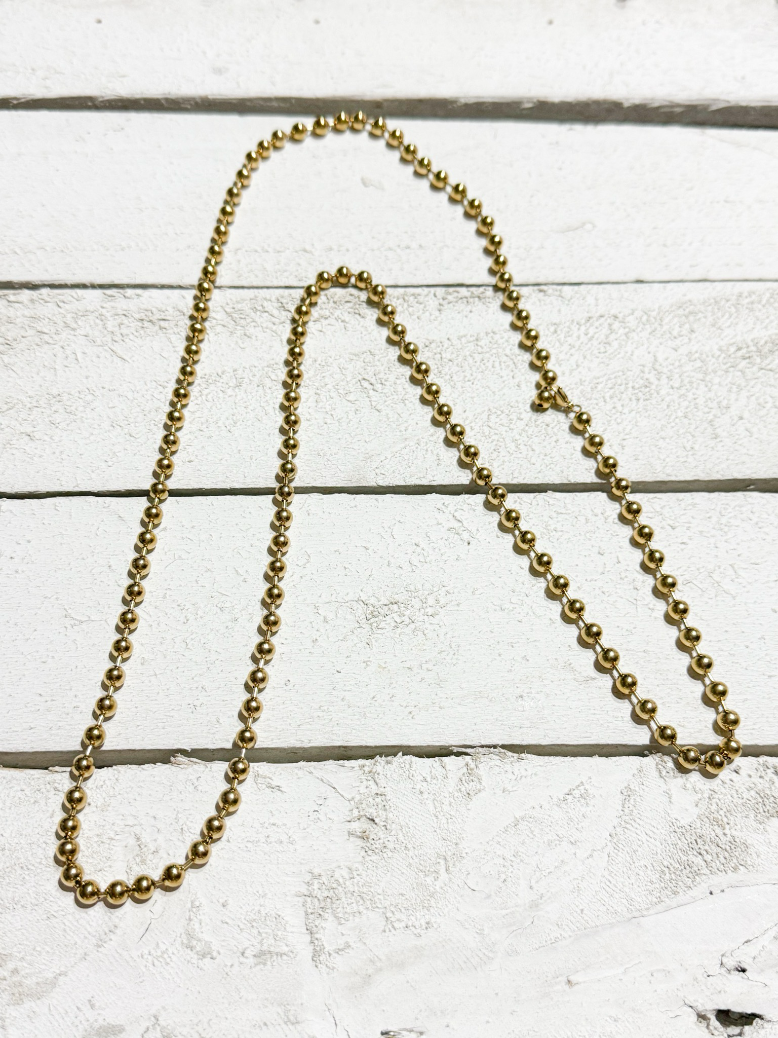 Collar gargantilla bolitas acero dorado