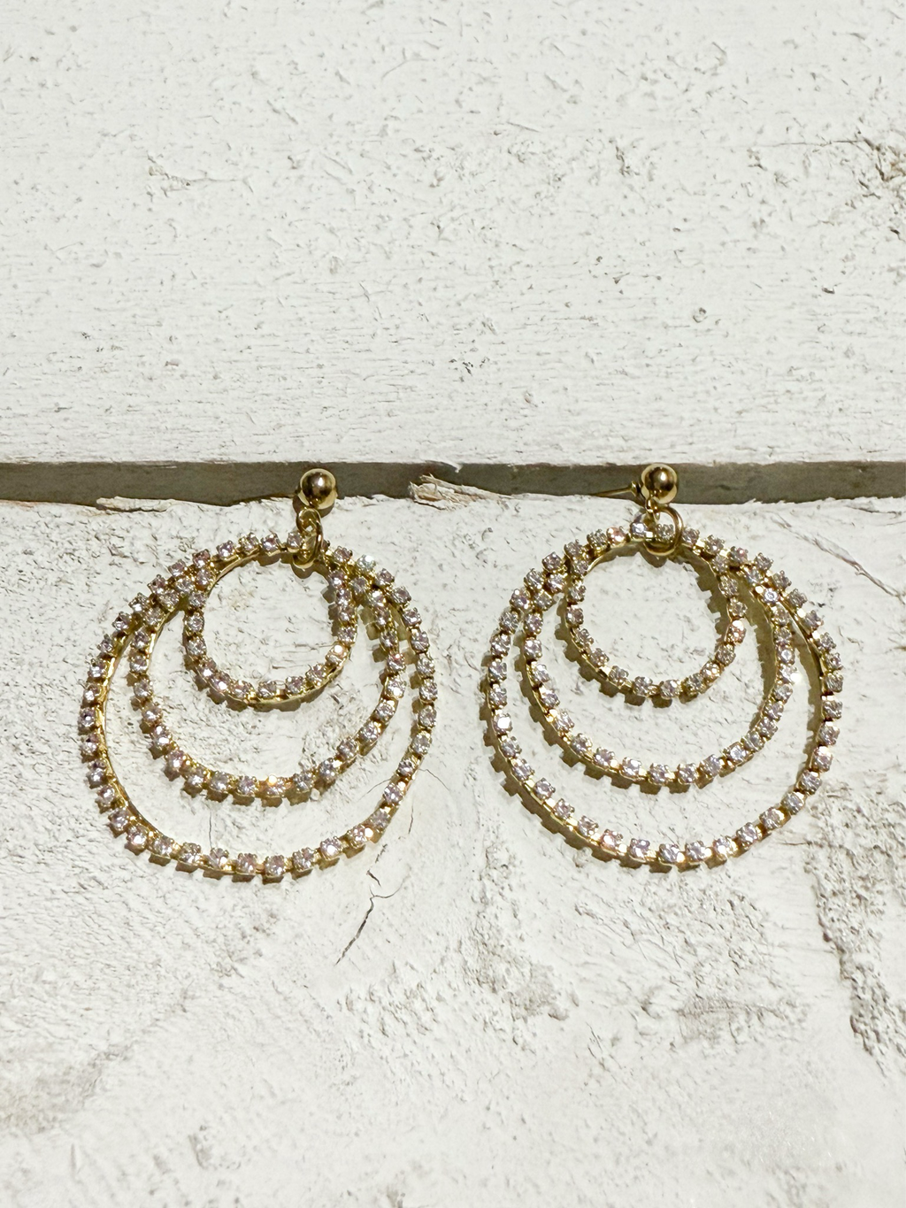 Pendientes triple aro strass