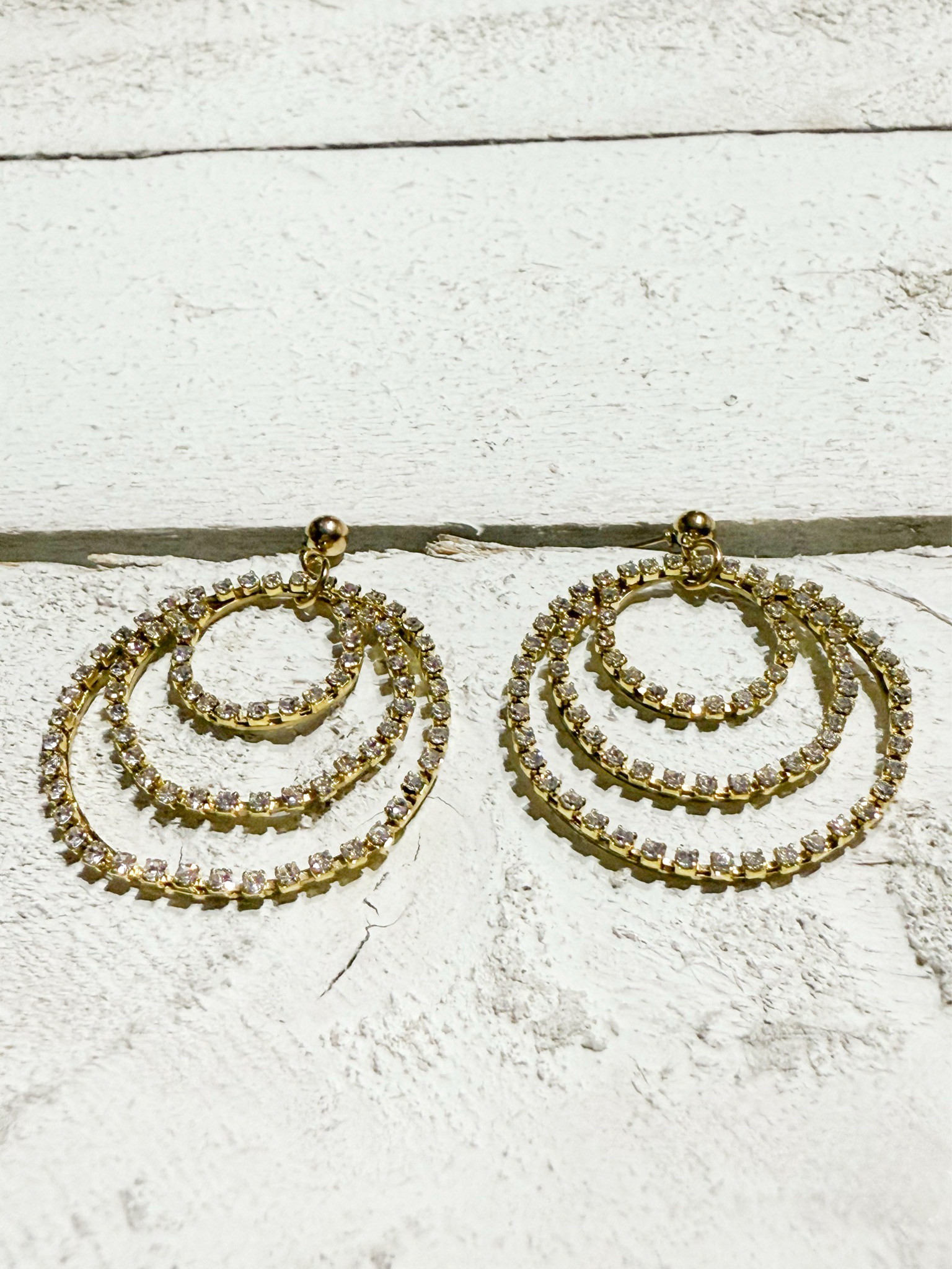 Pendientes triple aro strass