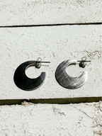 Pendientes aro luna plateado