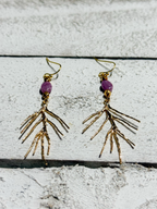 Pendientes rama berenjena