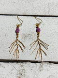 Pendientes rama berenjena