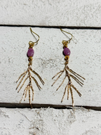 Pendientes rama berenjena