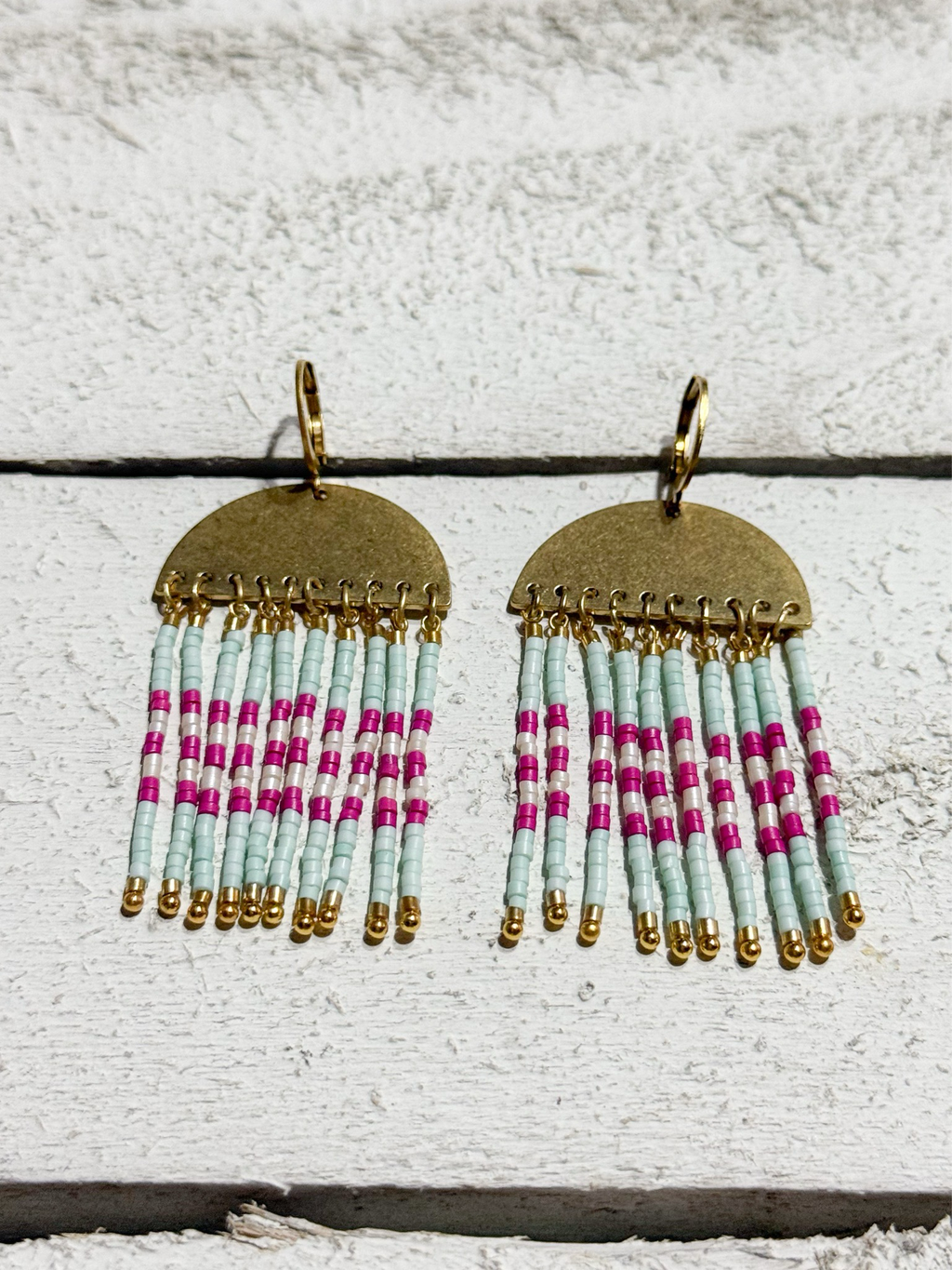Pendientes medusa agua / buganvilla