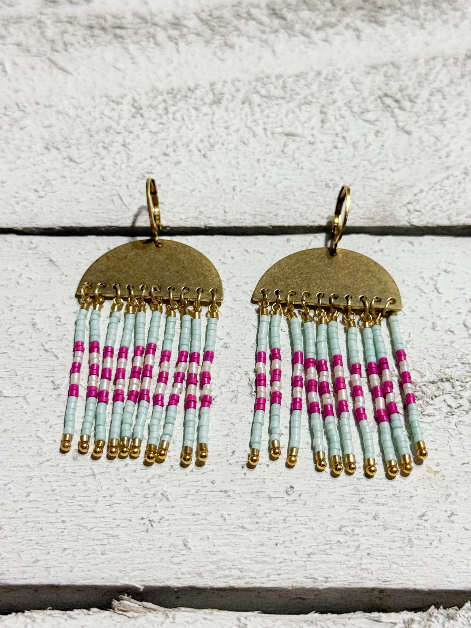 Pendientes medusa agua / buganvilla