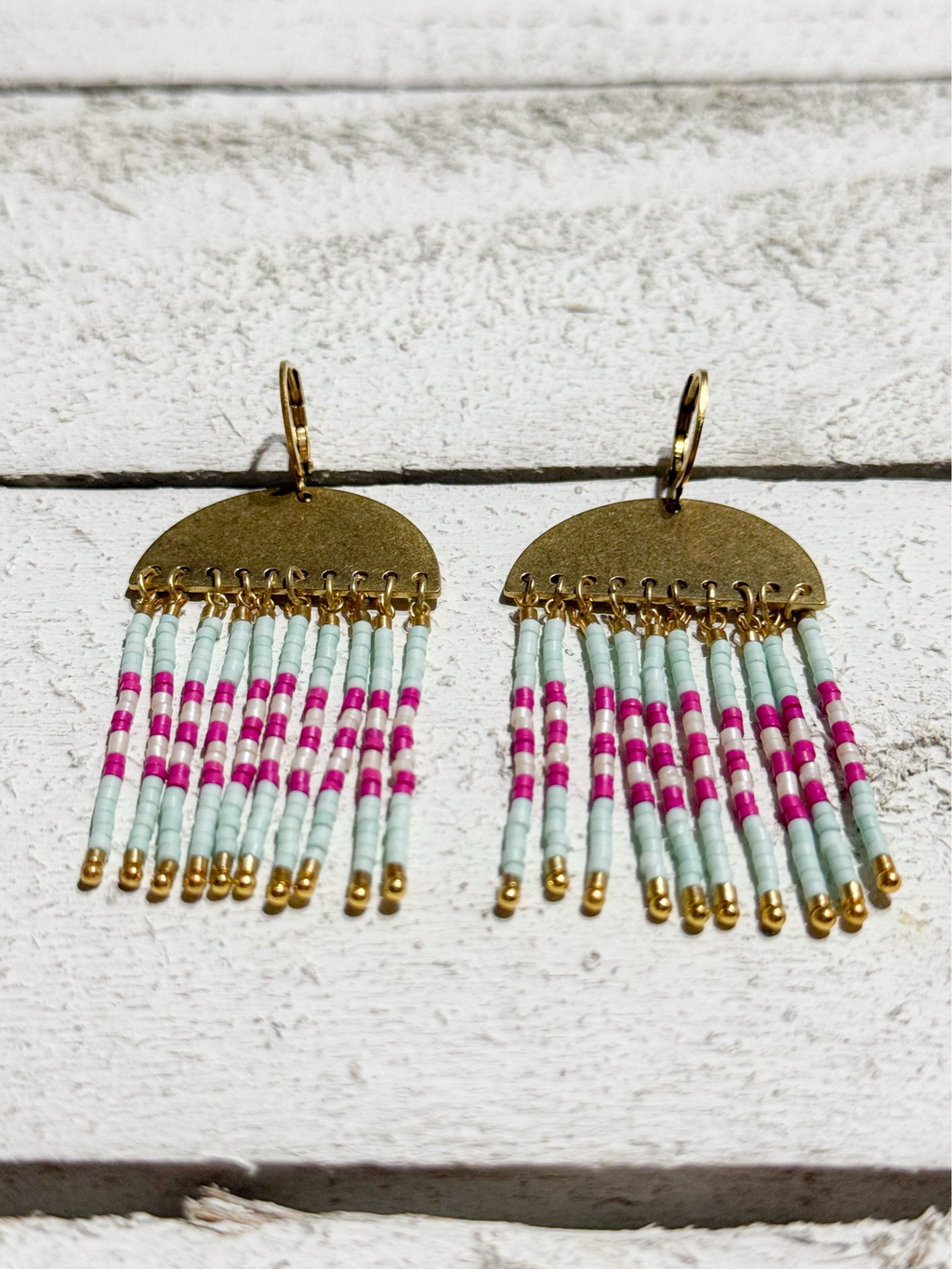 Pendientes medusa agua / buganvilla