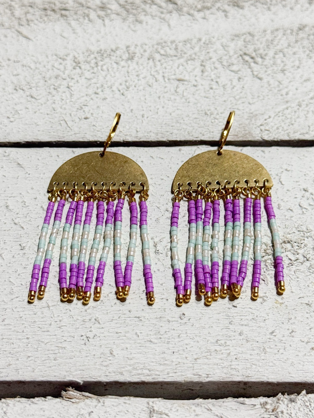 Pendientes medusa morado / agua