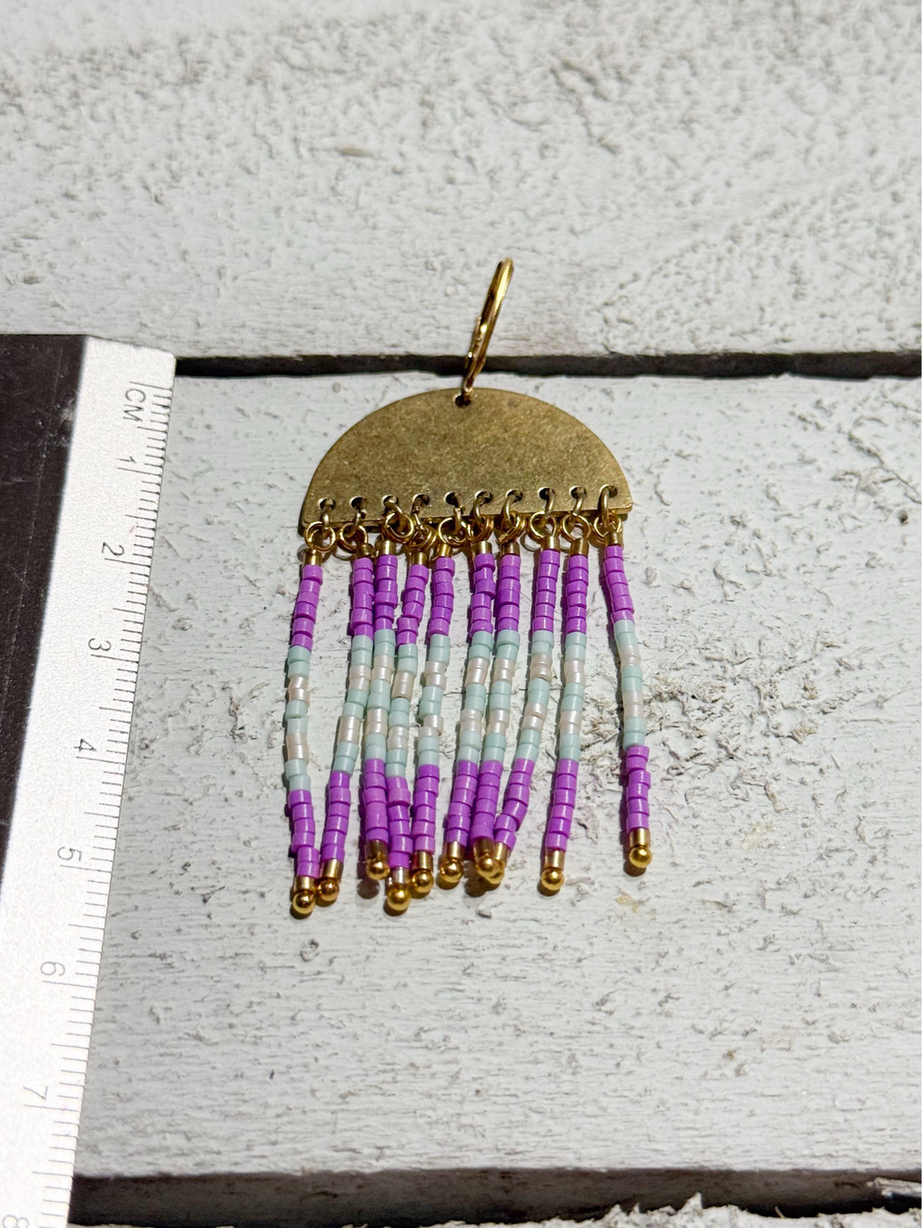 Pendientes medusa morado / agua