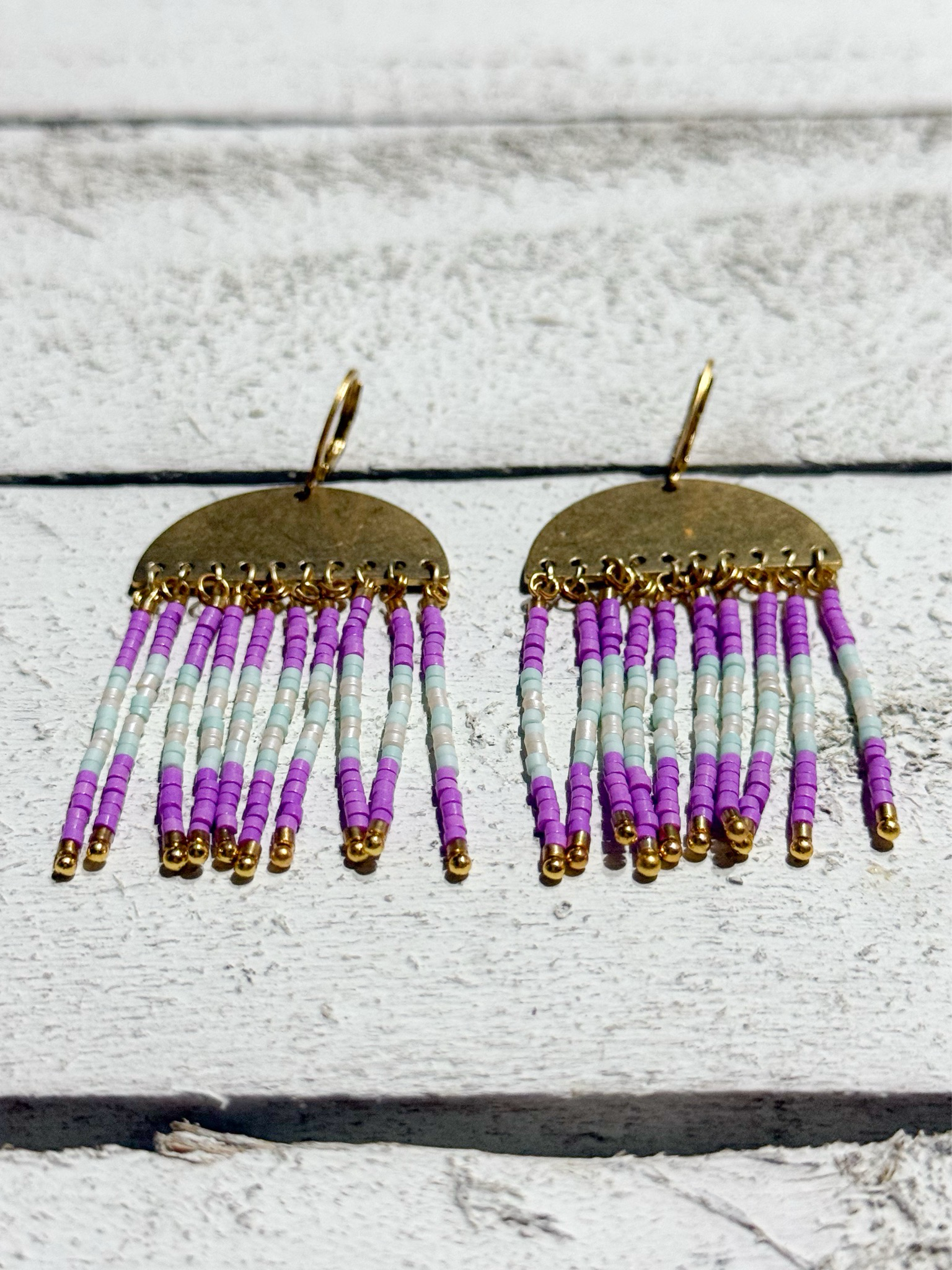 Pendientes medusa morado / agua