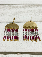 Pendientes medusa berenjena / gris