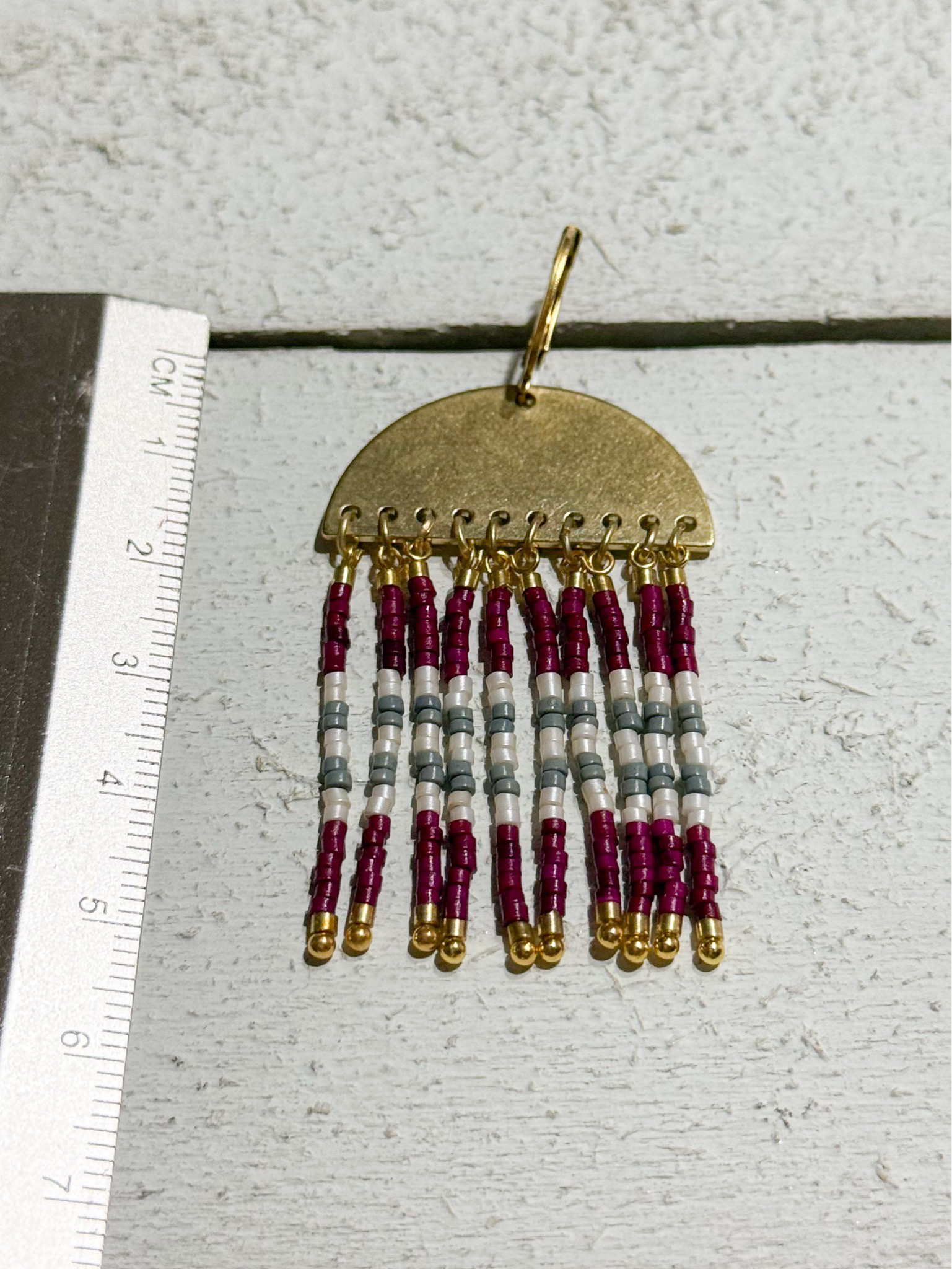 Pendientes medusa berenjena / gris