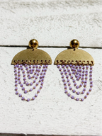 Pendientes cortina cadena lila