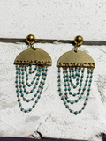 Pendientes cortina cadena verde