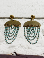 Pendientes cortina cadena verde