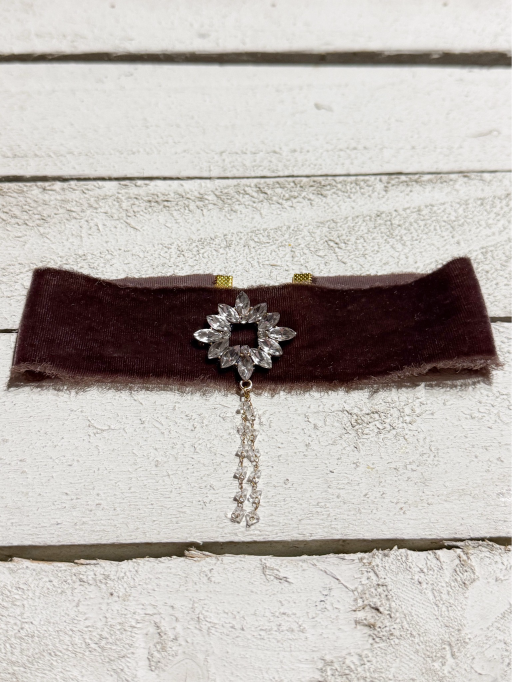 Gargantilla Choker terciopelo vintage marrón