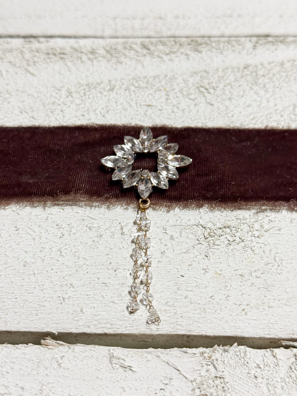Gargantilla Choker terciopelo vintage marrón