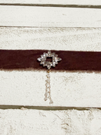 Gargantilla Choker terciopelo vintage marrón