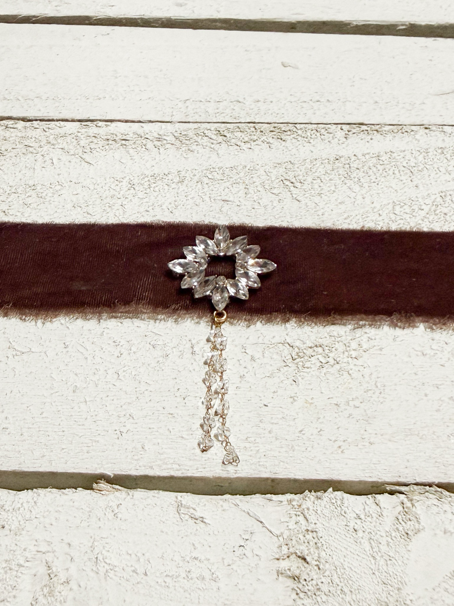 Gargantilla Choker terciopelo vintage marrón