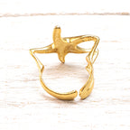 Anillo dorado mate zamak estrella