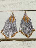 Pendientes miyuki alas gris