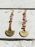 Pendientes tribal chip rosa