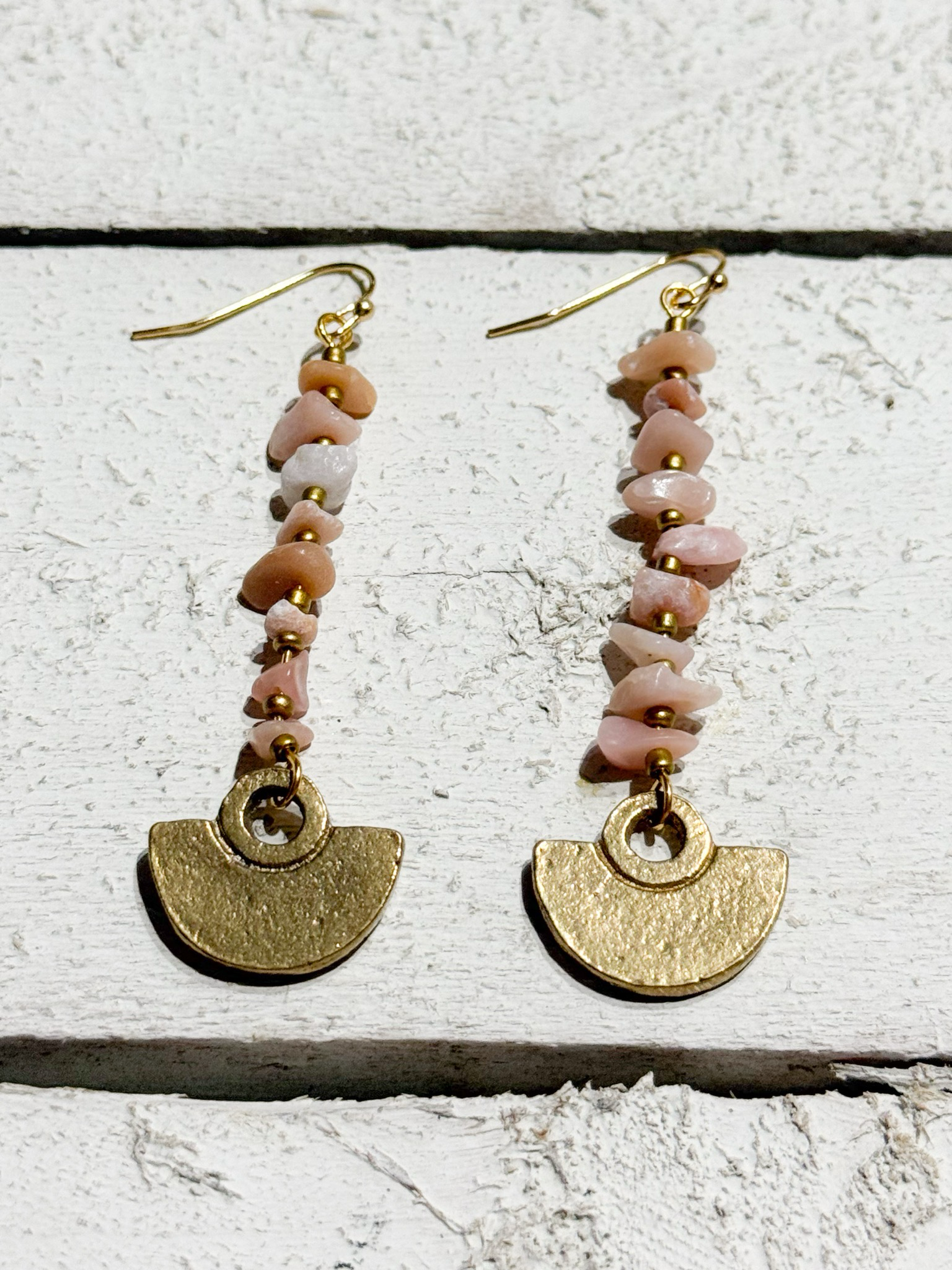 Pendientes tribal chip rosa