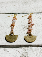 Pendientes tribal chip rosa