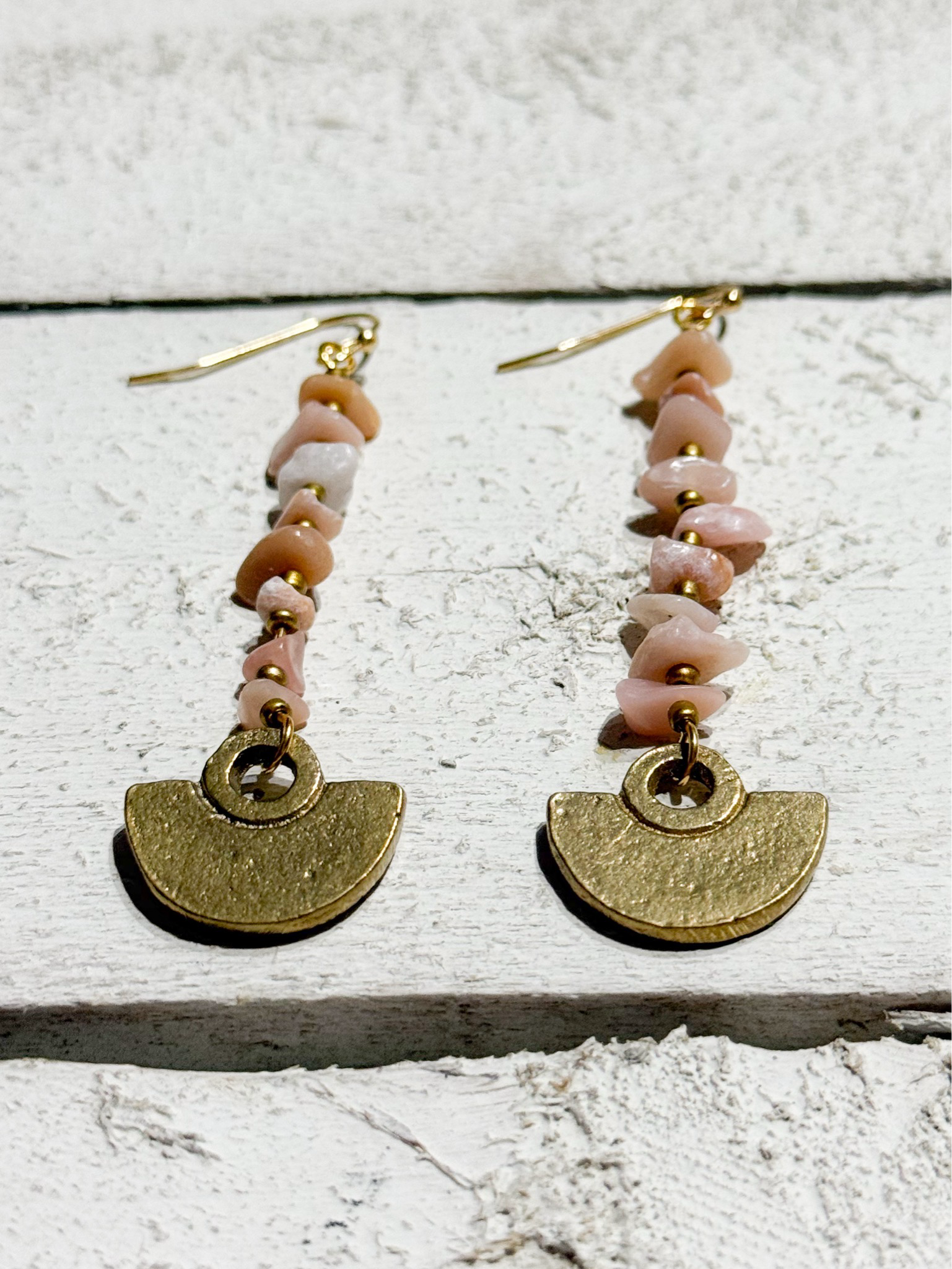 Pendientes tribal chip rosa
