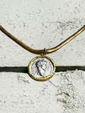 Gargantilla moneda acero reversible