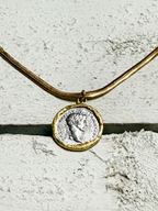 Gargantilla moneda acero reversible
