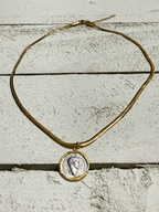 Gargantilla moneda acero reversible