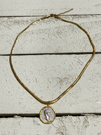 Gargantilla moneda acero reversible