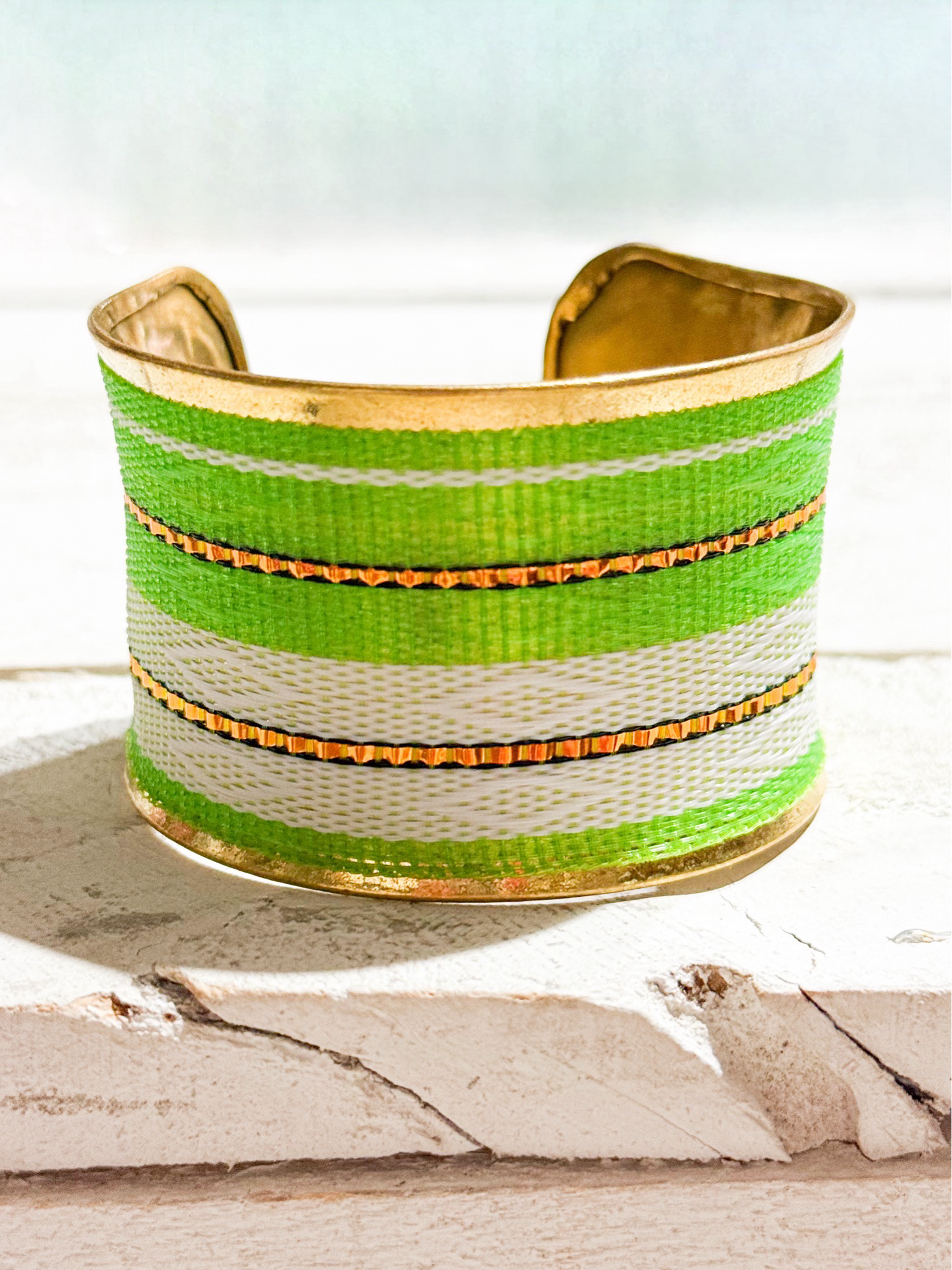 Brazalete verde/dorado