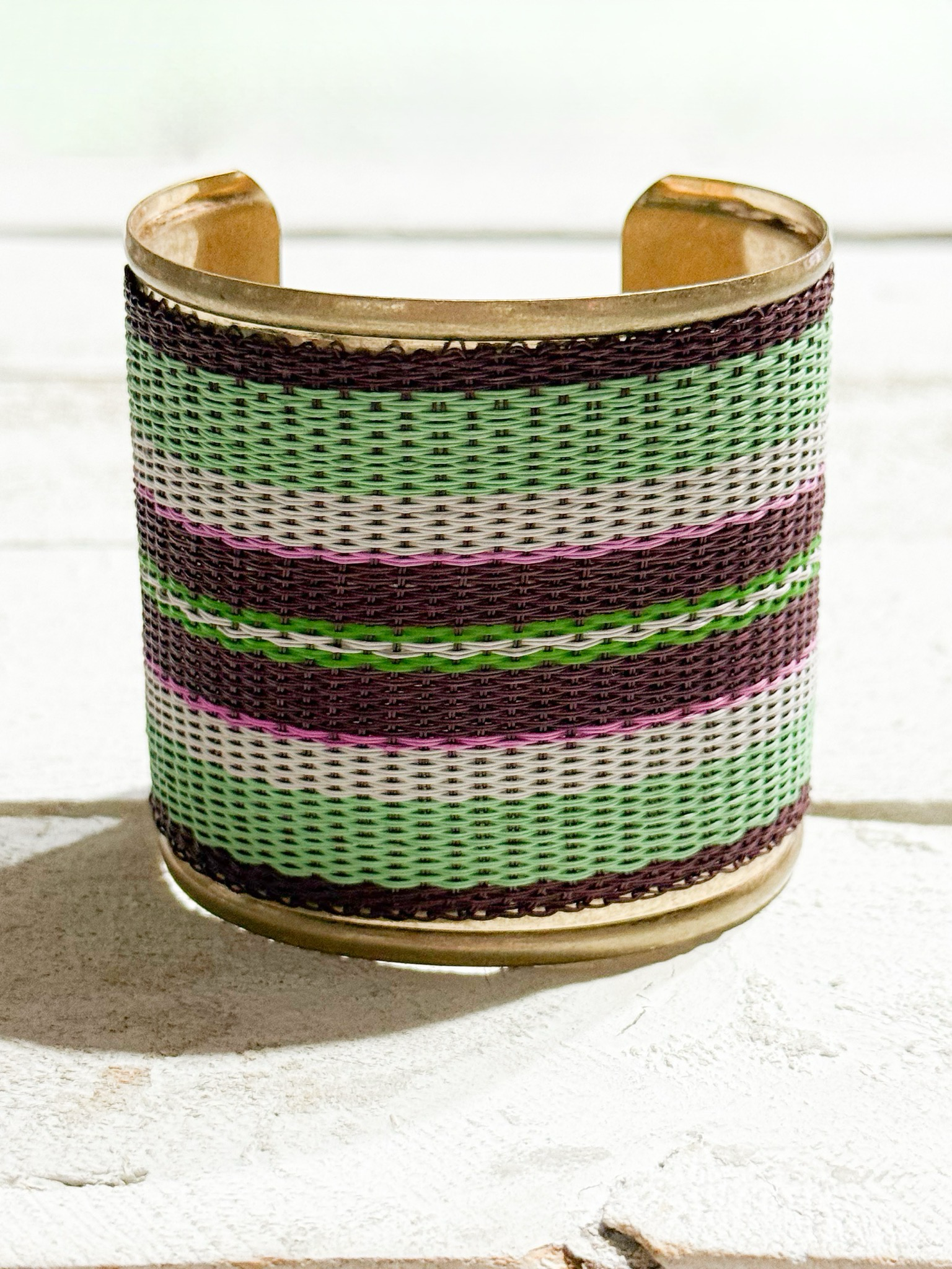 Brazalete verde/ berenjena