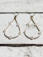 Pendientes gota margaritas natural