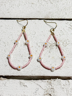 Pendientes gota Margaritas rosa
