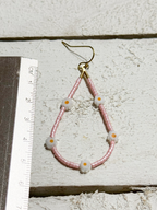 Pendientes gota Margaritas rosa