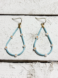 Pendientes gota margaritas azules