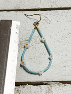 Pendientes gota margaritas azules